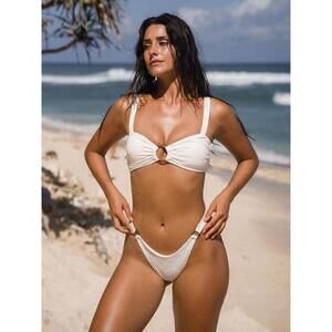 Berlook White Paisley O-Ring Bikini XS NWT